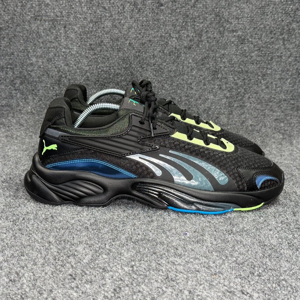 Puma RSC LS Athletic Shoes Men's Size 13 Black Neon Yellow Training Sneakers
